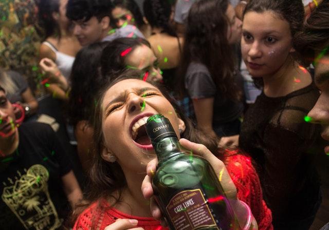 Picture of a woman partying hard