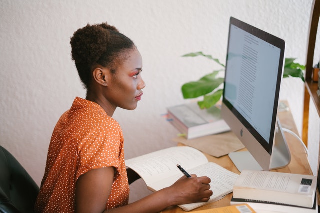 Picture of a girl preparing for IELTS