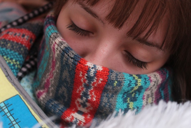 Picture of a girl wearing warm clothes